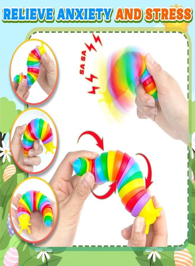 Dr.Kbder Valentines Day Gift Kids Toddler, Baby Fidget Slug Sensory Toys Pack 3PCS Airplane Travel Activities Road Trip Car Toy Autism Autistic ASMR Stuff Restaurant Adult ADHD Worm Easter Basket Stuffer - Image 3